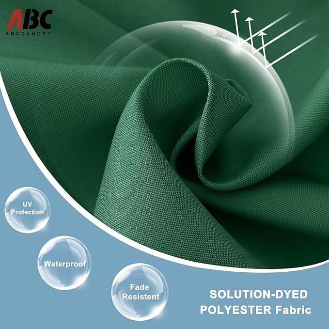ABCCANOPY 10FT Durable Solar Led Patio Umbrellas with 32LED Lights (Green)