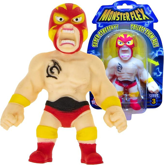 Monster Flex Stretchy Toys For Boys and Girls - 14 Unique Spooky Stretch Monsters, Monster Stretch Guy Toys For Kids Birthday Gift Party Favors Sensory Fidget Stress Toys for Kids, Series 3 (Wrestler)