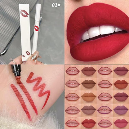 Longwear Liquid Lip Liner, Matte Lip Tint Stain Marker Pen, 2 in1 Liquid Lipstick & Lip Liner Pencil, Long Lasting Waterproof Lip gloss for Women, Fuller Lips Makeup (03+04)