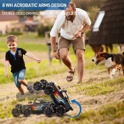 RC Stunt Car Remote Control Monster Truck - 360° Drift Car with Gesture Sensing, 45°Hill Climbing, Cool LED Lights & Music Effects - Top RC Cars Gift for Boys 8-12