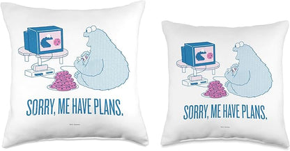 Sesame Street Cookie Monster Sorry, Me Have Plans Throw Pillow, 16x16, Multicolor