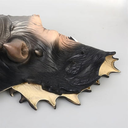 Voyiparty Demon Halloween Scary Latex Mask - Horror Black Devil Skull for Cosplay Costume Props - Adult