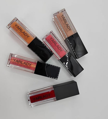 5pcs lip gloss combination set, 4pcs Shiny Lip gloss +1pcs lipstick matte long lasting 24 hours, Lip makeup Gift set