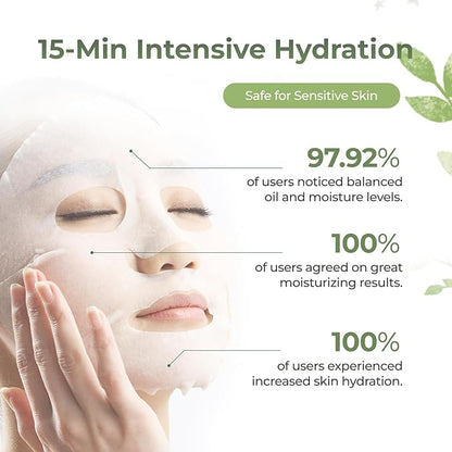 Thamnolia Fresh Hydration Mask (26mlx5PCS) - Balancing Skin's Oil & Hydrating Face Mask for All Skin Types, Paraben-Free, Alcohol Free