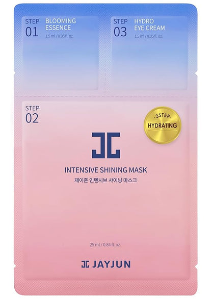 JAYJUN Official Intensive Shining Mask, Lavender Extract, Pack of 10 Sheets, 25ml, 0.84 fl. oz,Hydrating, Essence, Eye Cream, 3 Step