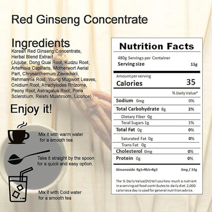 Sookwnag Korean 6-Year Red Ginseng Extract for Drink and Tea_16.93 oz, 480 g (240g x 2ea)