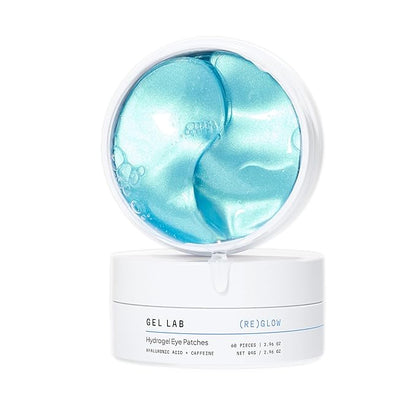 REGLOW Hyaluronic Acid & Caffeine Under Eye Gel Patches – Korean Hydrating Eye Mask for Wrinkles, Dark Circles, and Puffiness – 60 Gel Eye Patches