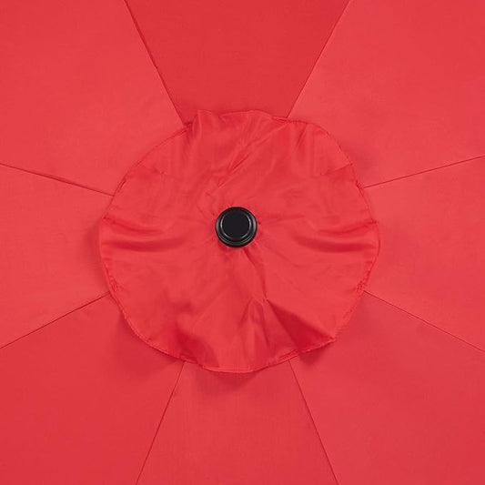 Yaheetech 11FT Patio Umbrella Outdoor Market Table Umbrella with Push Button Tilt & Crank for Garden/Lawn/Deck/Backyard/Pool/Beach, 8 Ribs,Red