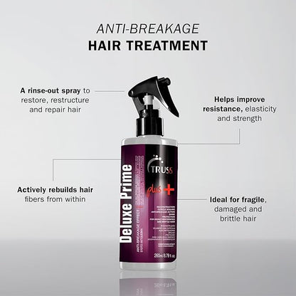 TRUSS Deluxe Prime Plus Anti Breakage Hair Spray - Rinse-Out Damaged Hair Treatment for Cuticle Sealing & Protection - Helps to Repair, Strengthen & Reconstruct Dry & Brittle Strands (8.79 oz)