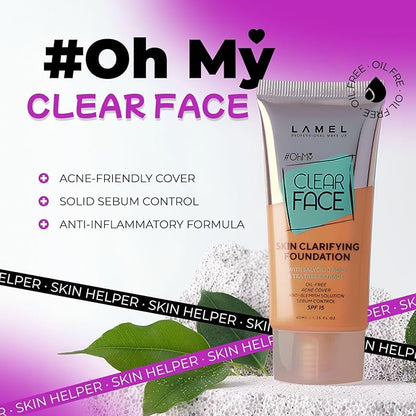 Lamel- Oh my Clear Face Foundation- SPF15-408 Golden 40ml