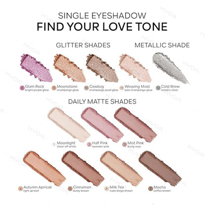 KYDA Single Matte Eyeshadow - Sheer Off White Vanilla, Ultra-fine Lightweight Powder, Brightening Primer, Multiuse Blendable Eyes Makeup, Moonlight