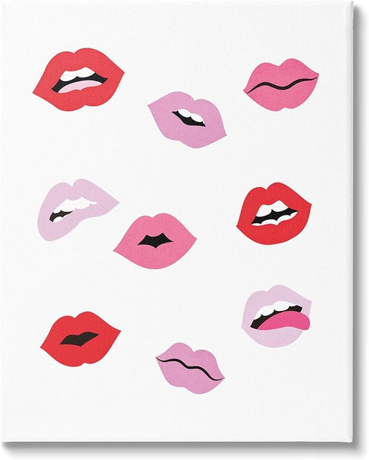 Stupell Industries Expressive Seductive Lips Red Lipstick Shades, Design