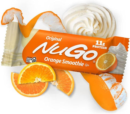 NuGo Original Variety, Vanilla Yogurt 15 bars & Orange Smoothie 15 bars, 11g Protein, Gluten Free, 30 Count