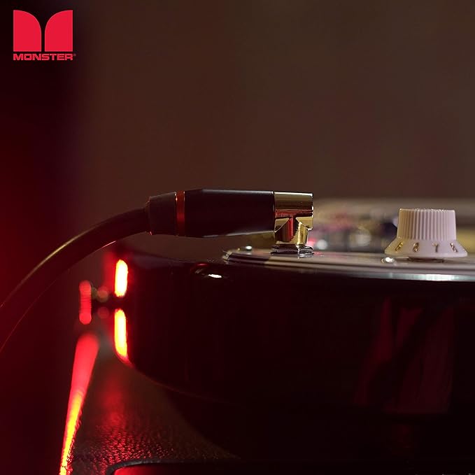 Monster Prolink Bass Guitar Cable - 8ft Right Angle to Right Angle, 95% Copper Braided Shield