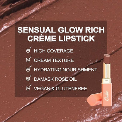 Oulac Color Rich Satin Lipstick Set For Women Red Burgundy Lipsticks High Impact Lipcolor Tinted Lip Balm, Nourishing, Satin Finish, Moisturizing Creamy Formula, Vegan Gluten Free 07+08+15(SET 4)
