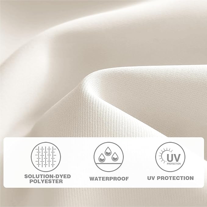 9 FT Patio Umbrella for Outdoor, Outdoor Umbrella with Push Button Tilt and Crank, Outdoor Patio Umbrellas with 8 Sturdy Ribs for Market, Garden, Deck, Backyard, Pool (Cream-white)