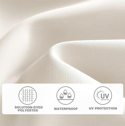 9 FT Patio Umbrella for Outdoor, Outdoor Umbrella with Push Button Tilt and Crank, Outdoor Patio Umbrellas with 8 Sturdy Ribs for Market, Garden, Deck, Backyard, Pool (Cream-white)