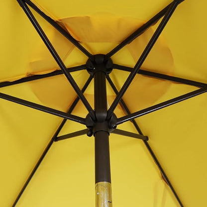 Blissun 7.5 ft Patio Umbrella, Yard Umbrella, Outdoor Market Umbrella with Push Button Tilt Crank, Yellow