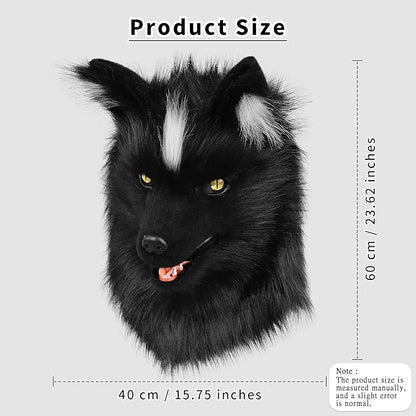 HAOAN Furry Dog Mask Animal Wolf Full Head for Halloween Fancy Dress Party Cosplay Costume Women Men
