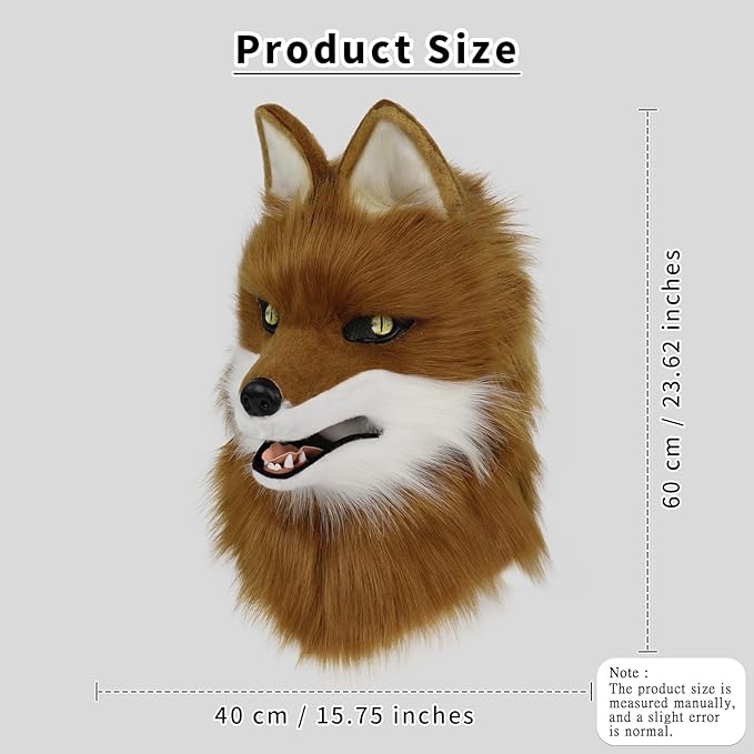 HAOAN Furry Dog Mask Animal Wolf Full Head for Halloween Fancy Dress Party Cosplay Costume Women Men