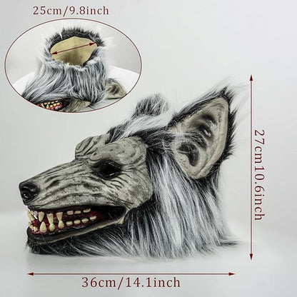 Halloween Horror Wolf Mask, Party Cosplay Costume Werewolf Mask, Scary Wolf Head Mask for Halloween Costumes