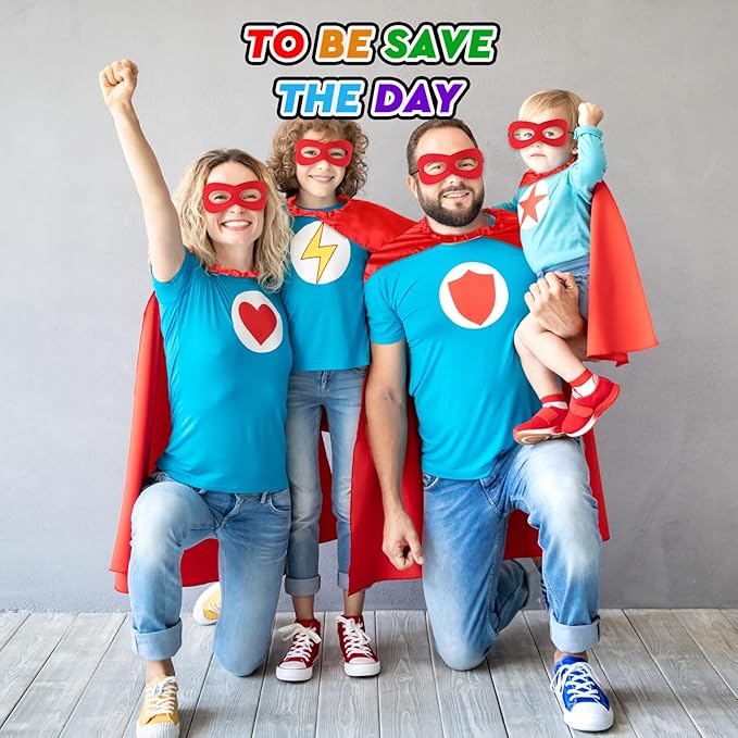 Leyndo 16 Set Party Capes and Masks for Adults Women Men Heroic Group Costume for Role Play Birthday Dressing up Party