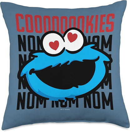 Sesame Street Cookie Monster Coooooookies Throw Pillow, 18x18, Multicolor