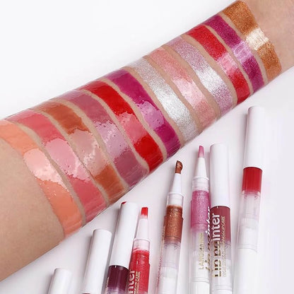 2 in 1 Brown Lip Gloss Lip Plumper Gloss Tinted Glitter Shimmer Lipgloss lip oil Lipstick Moisturizing High Shine And Vegan Plumping Lip Gloss For Women Girls Long-Lasting Dry Lip Care base 03 #
