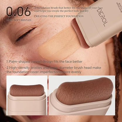 Multi-Use Foundation Stick Makeup with Brush,High Coverage Blendable Makeup Stick(#5)