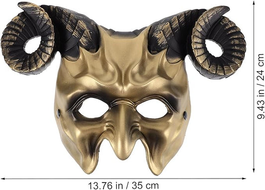 Ox Horn Mask Horns Masquerade Mask Animal Half Face Mask for Festival Party Halloween Costume Cosplay