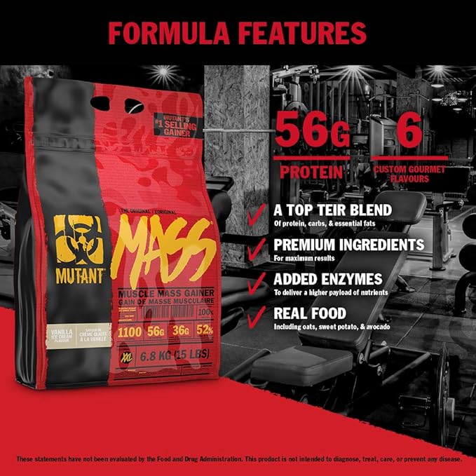 Mutant Mass Weight Gainer Protein Powder - Mass Builder for Bulking and Lean Mass Gainer, The Weight Gainer Men Need to Bulk up – 5 Pound – Chocolate Fudge Brownie