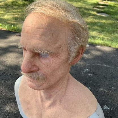 Realistic Old Man Mask Halloween Mask Scary Latex Old Man Grandpa Mask Halloween Wrinkle Face Mask
