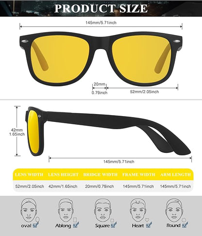 KALIYADI Polarized Sunglasses for Men and Women Semi-Rimless Frame Driving Sun glasses UV Blocking