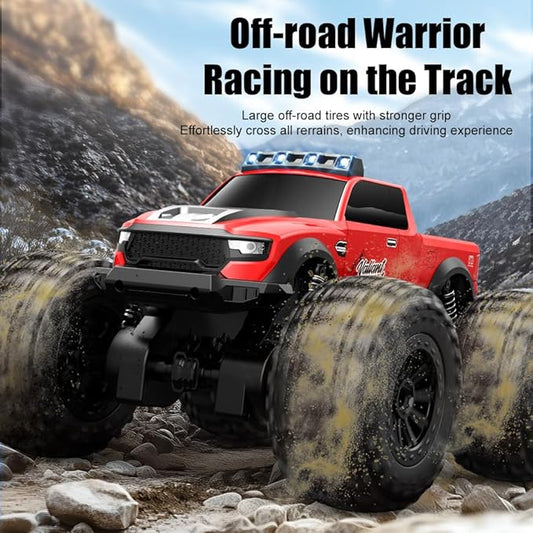 Amphibious Remote Control Car Waterproof Monster Truck Toys for Kid 4WD All Terrain Off Road RC Cars 2.4G RC Trucks 2 Batteries Drift RC Stunt Cars for Boys Age 6-12 Kids Gifts (Blue)