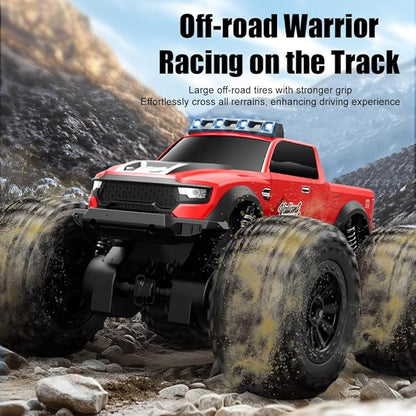 Amphibious Remote Control Car Waterproof Monster Truck Toys for Kid 4WD All Terrain Off Road RC Cars 2.4G RC Trucks 2 Batteries Drift RC Stunt Cars for Boys Age 6-12 Kids Gifts (Yellow)