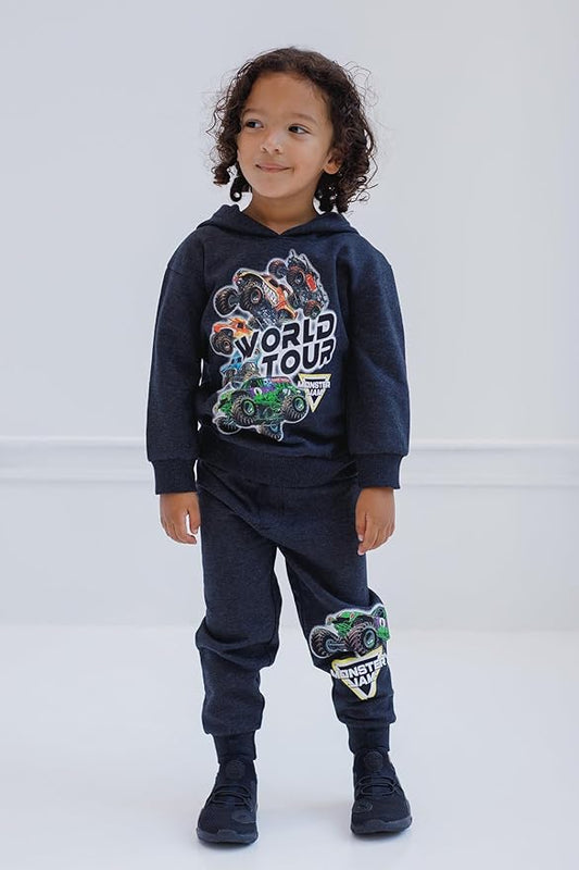 Monster Jam Grave Digger Monster Mutt Megalodon Fleece Pullover Hoodie & Pants Toddler to Big Kid