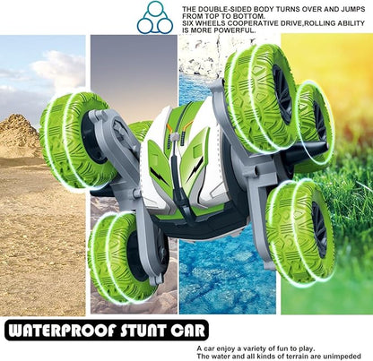Threeking Waterproof RC Stunt Car Remote Control Cars Double-Sided Driving 360 Degree Flips Rotating Indoor Outdoor Toys Gifts Presents for 6 7 8 9 10 11 12 Year Old Kids Boys Girls