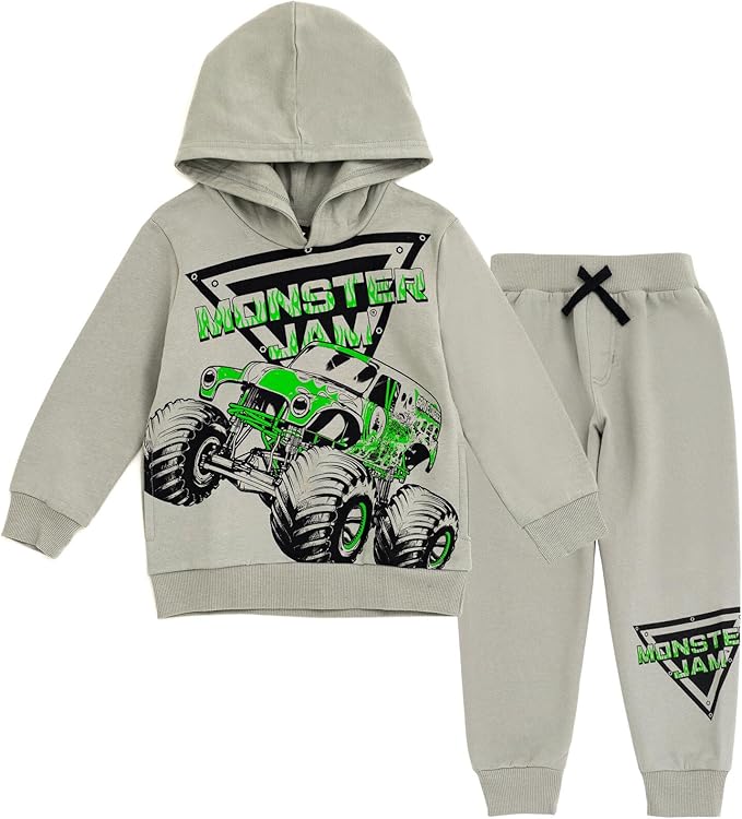 Monster Jam Grave Digger Monster Mutt Megalodon Fleece Pullover Hoodie & Pants Toddler to Big Kid