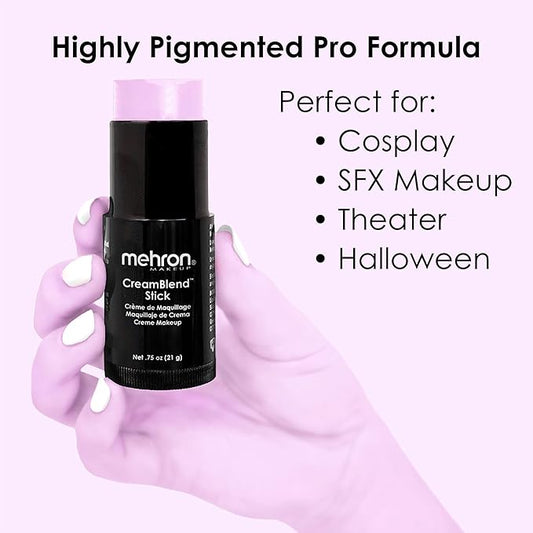 Mehron Makeup CreamBlend Stick | Face Paint, Body (Pastel Purple) 75 oz