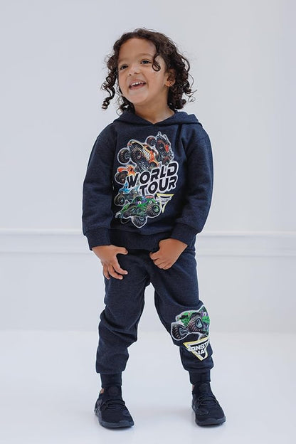 Monster Jam Grave Digger Monster Mutt Megalodon Fleece Pullover Hoodie & Pants Toddler to Big Kid