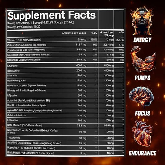 Scorched Earth Pre Workout Powder - Energy & Focus with Dual-Source Caffeine, Nootropics | Pumps from Citrulline, Beta Alanine, Nitrosigine®, GlycerPump™ (Strawberry)
