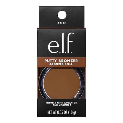 e.l.f. Putty Bronzer, Creamy & Highly Pigmented Formula, Creates a Long-Lasting Bronzed Belle Glow, Infused with Argan Oil & Vitamin E, 0.35 Oz