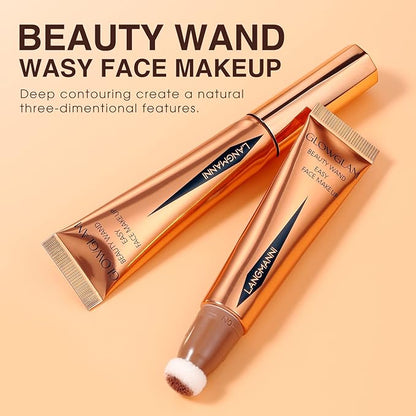 LANGMANNI Liquid Contour Beauty Wand, Face Concealer Contouring,Highlighter,Blusher Makeup. (#02+#04+#06)