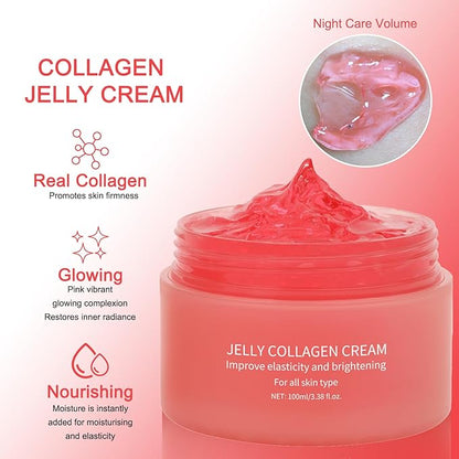 Collagen mask, improves dull skin, restores skin elasticity, 5% Hyaluronic Acid Serum, hydrates and moisturizing, repairs sensitive skin, 2-piece set