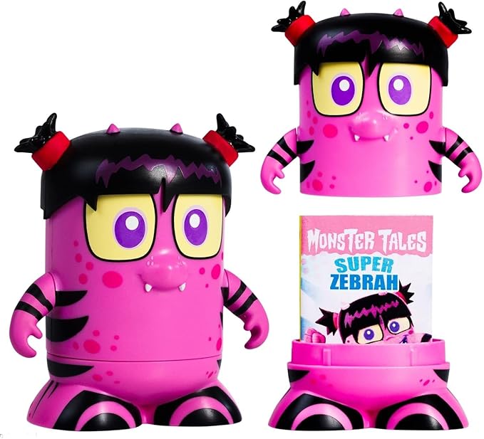 BOOKSY - Monster Tales Series - 6 Monster Action Figures, Each With Their Own Miniature Book & Story - Welcome to Boogie Boo Town