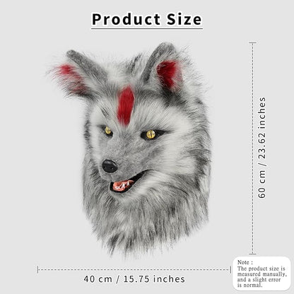 HAOAN Furry Dog Mask Animal Wolf Full Head for Halloween Fancy Dress Party Cosplay Costume Women Men