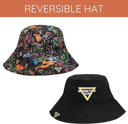 Monster Jam El Toro Loco Grave Digger Maximum Destruction Megalodon Monster Mutt Zombie Bucket Sun Hat One Size