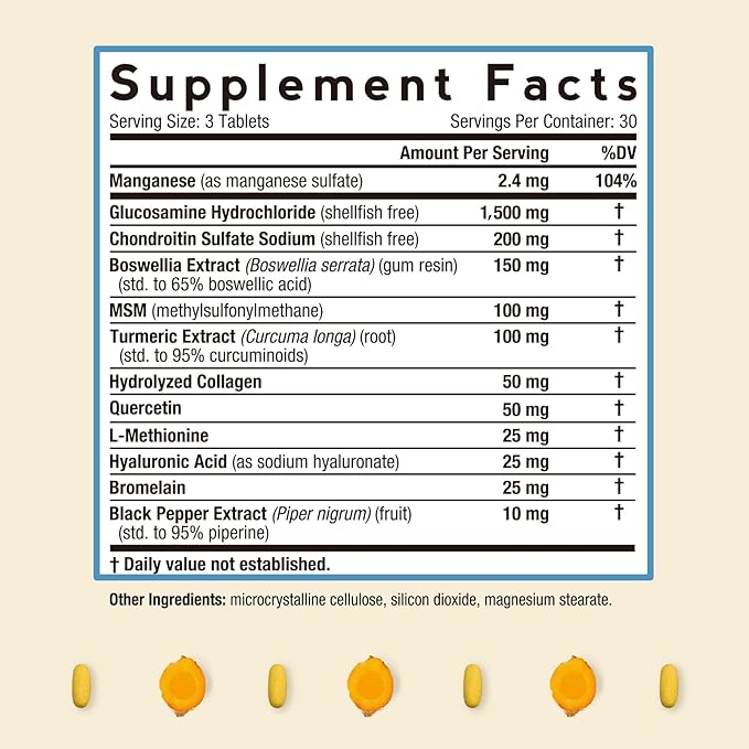 Doctor's Recipes Glucosamine Chondroitin MSM Turmeric Quercetin, Joint Support Supplement for Men & Women, with Black Pepper for High Absorption, Complete Joint Care, No Shellfish, 90 Tablets