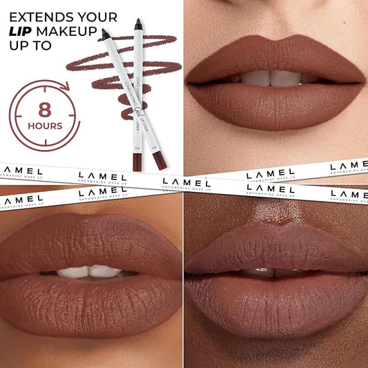 Matte Gel Lip Liner Pencil | Weightless & CreamyTexture - Sharpenable - Longwear & Waterproof - High Pigmented & Flawless Finish - Cruelty-free & Paraben-Free - 414, 1,7g/0.05oz. (Intense Brown)