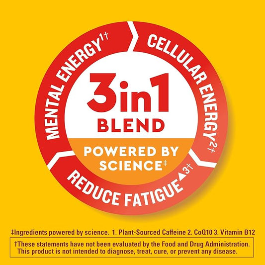 Nature Made Wellblends EnergyMAX Gummies, Fast Acting Caffeine, CoQ10 & Vitamin B12 1000mcg, Energy Support Gummy Vitamins, 40 Gummies
